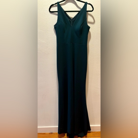 BHLDN Jones V-Neck Crepe Gown - Picture 3 of 6